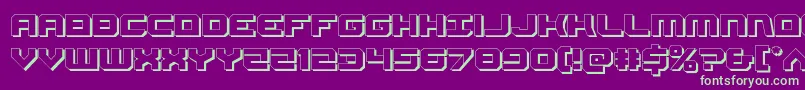 Gearhead3D Font – Green Fonts on Purple Background