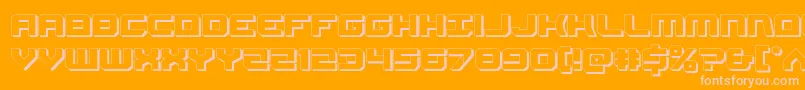 Gearhead3D-Schriftart – Rosa Schriften auf orangefarbenem Hintergrund