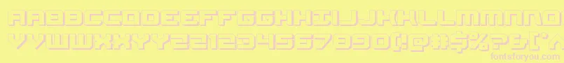 Gearhead3D-Schriftart – Rosa Schriften auf gelbem Hintergrund