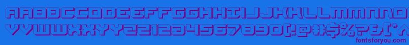 Gearhead3D-Schriftart – Violette Schriften auf blauem Hintergrund