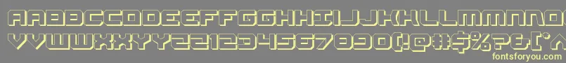 Gearhead3D Font – Yellow Fonts on Gray Background