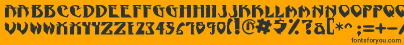NadcPsygnotic-fontti – mustat fontit oranssilla taustalla