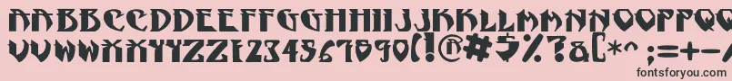 フォントNadcPsygnotic – ピンクの背景に黒い文字