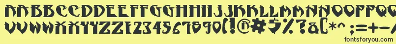 フォントNadcPsygnotic – 黒い文字の黄色い背景