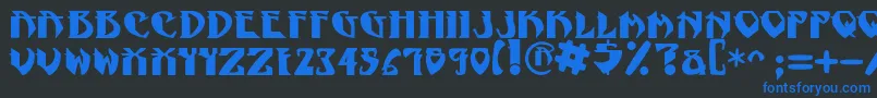 NadcPsygnotic-Schriftart – Blaue Schriften auf schwarzem Hintergrund