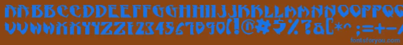 フォントNadcPsygnotic – 茶色の背景に青い文字