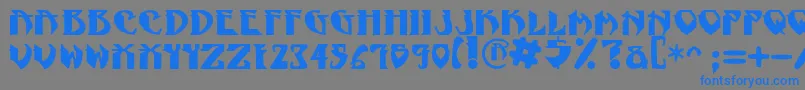 フォントNadcPsygnotic – 灰色の背景に青い文字