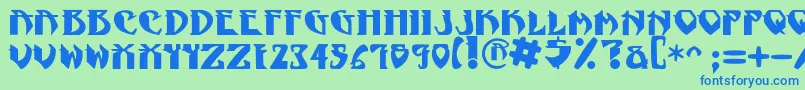 NadcPsygnotic-fontti – siniset fontit vihreällä taustalla