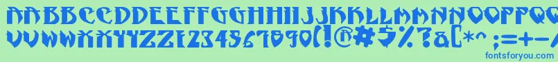 NadcPsygnotic Font – Blue Fonts on Green Background