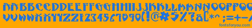 フォントNadcPsygnotic – オレンジの背景に青い文字
