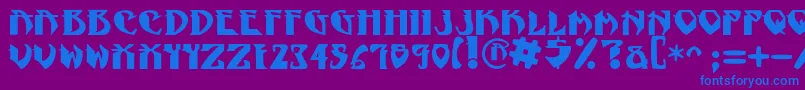 Шрифт NadcPsygnotic – синие шрифты на фиолетовом фоне
