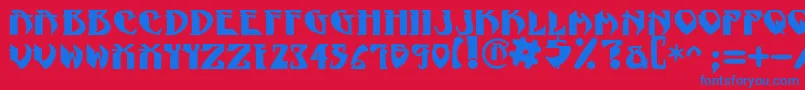 フォントNadcPsygnotic – 赤い背景に青い文字