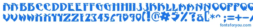 フォントNadcPsygnotic – 白い背景に青い文字