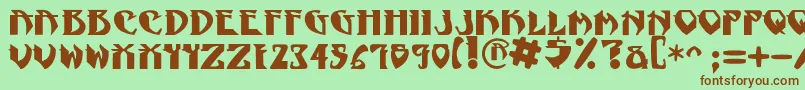 NadcPsygnotic-fontti – ruskeat fontit vihreällä taustalla