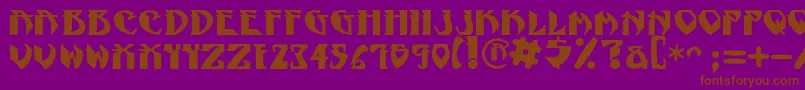 フォントNadcPsygnotic – 紫色の背景に茶色のフォント