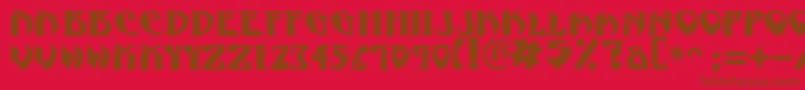 NadcPsygnotic-Schriftart – Braune Schriften auf rotem Hintergrund