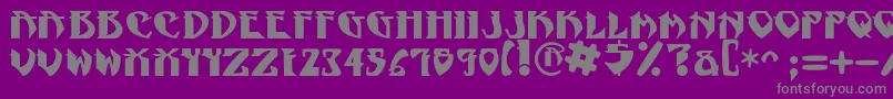 フォントNadcPsygnotic – 紫の背景に灰色の文字