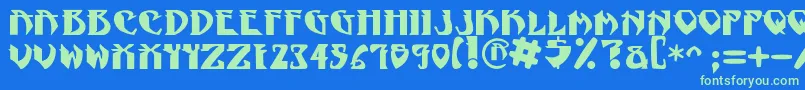 Шрифт NadcPsygnotic – зелёные шрифты на синем фоне