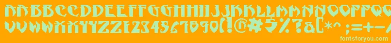 NadcPsygnotic Font – Green Fonts on Orange Background