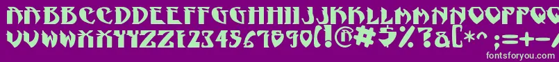 NadcPsygnotic-fontti – vihreät fontit violetilla taustalla