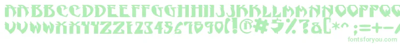 フォントNadcPsygnotic – 白い背景に緑のフォント