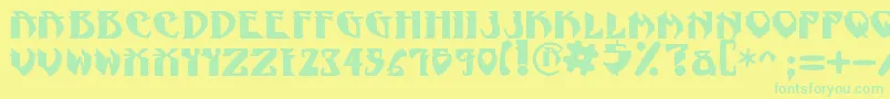 NadcPsygnotic-fontti – vihreät fontit keltaisella taustalla