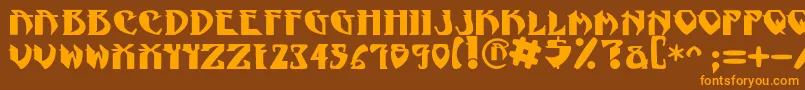 NadcPsygnotic-Schriftart – Orangefarbene Schriften auf braunem Hintergrund