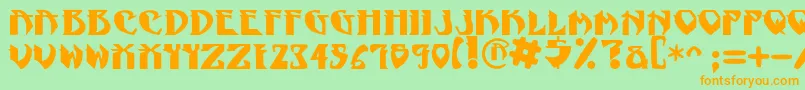 NadcPsygnotic-fontti – oranssit fontit vihreällä taustalla
