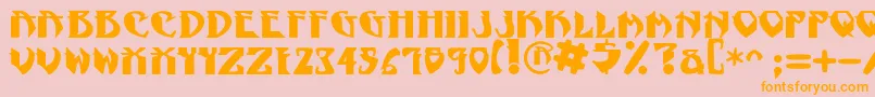 フォントNadcPsygnotic – オレンジの文字がピンクの背景にあります。