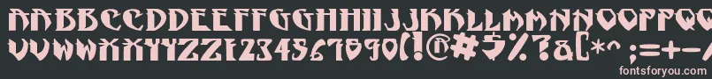 NadcPsygnotic-fontti – vaaleanpunaiset fontit mustalla taustalla
