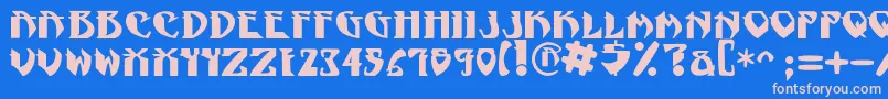 フォントNadcPsygnotic – ピンクの文字、青い背景