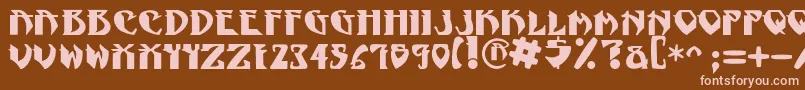 NadcPsygnotic-fontti – vaaleanpunaiset fontit ruskealla taustalla