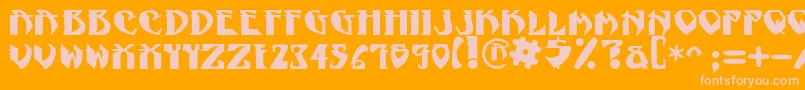フォントNadcPsygnotic – オレンジの背景にピンクのフォント