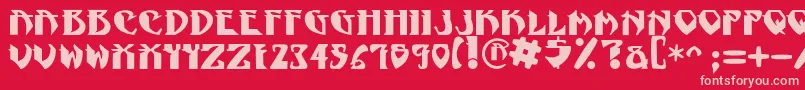 NadcPsygnotic-fontti – vaaleanpunaiset fontit punaisella taustalla