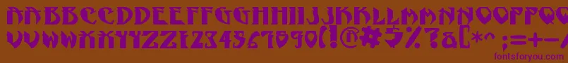NadcPsygnotic-Schriftart – Violette Schriften auf braunem Hintergrund
