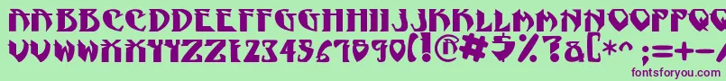 Шрифт NadcPsygnotic – фиолетовые шрифты на зелёном фоне