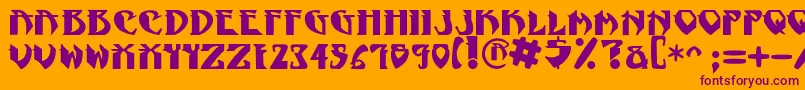 NadcPsygnotic-Schriftart – Violette Schriften auf orangefarbenem Hintergrund