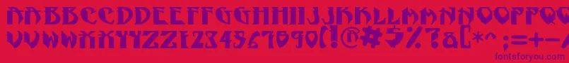 フォントNadcPsygnotic – 赤い背景に紫のフォント