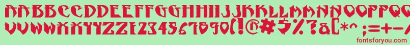 NadcPsygnotic Font – Red Fonts on Green Background