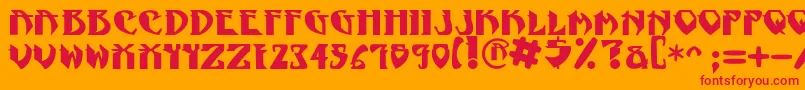 フォントNadcPsygnotic – オレンジの背景に赤い文字