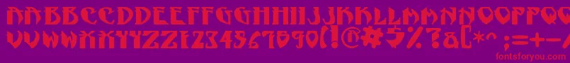 NadcPsygnotic-Schriftart – Rote Schriften auf violettem Hintergrund