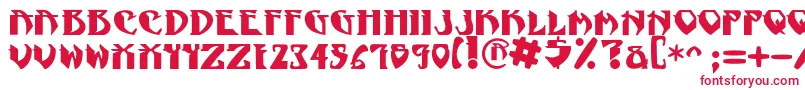 NadcPsygnotic-fontti – punaiset fontit valkoisella taustalla