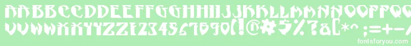NadcPsygnotic-Schriftart – Weiße Schriften auf grünem Hintergrund