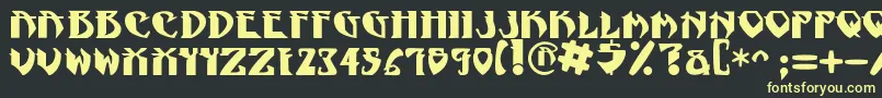 NadcPsygnotic-fontti – keltaiset fontit mustalla taustalla