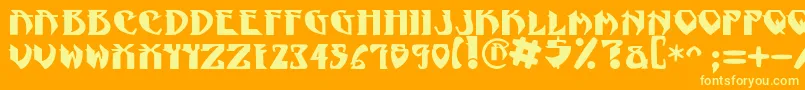 フォントNadcPsygnotic – オレンジの背景に黄色の文字
