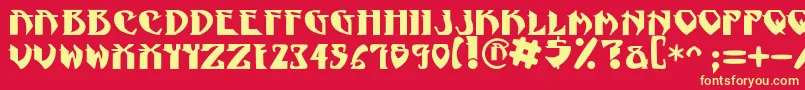 NadcPsygnotic-Schriftart – Gelbe Schriften auf rotem Hintergrund