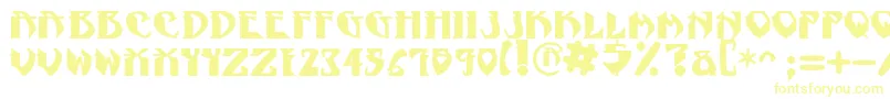 NadcPsygnotic-fontti – keltaiset fontit valkoisella taustalla