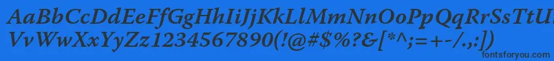 WarnockproSemibolditcapt Font – Black Fonts on Blue Background
