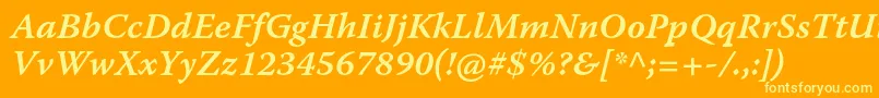 WarnockproSemibolditcapt Font – Yellow Fonts on Orange Background