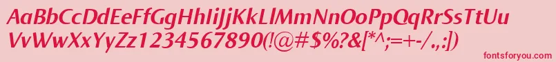 フォントNormaBolditalic – ピンクの背景に赤い文字